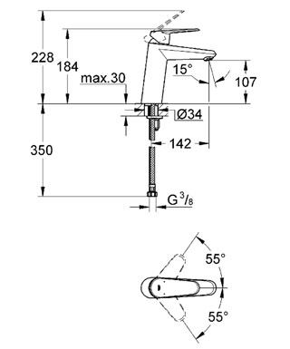 Grohe Eurodisc Cosmopolitan egykaros mosdó csaptelep 23449 002 (23449002)