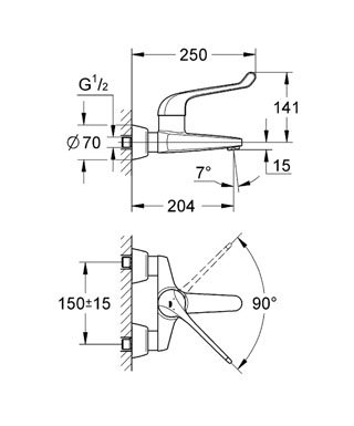 Grohe Euroeco Speciál egykaros orvosi csaptelep 32795 000 (32795000)