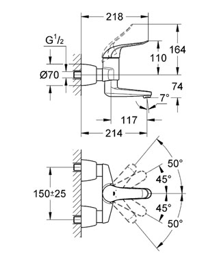 Grohe Euroeco Speciál egykaros mosdócsaptelep 32771 000 (32771000)