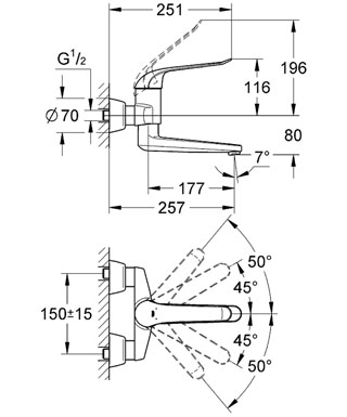 Grohe Euroeco Speciál egykaros mosdócsaptelep 32773 000 (32773000)