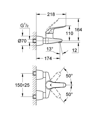 Grohe Euroeco Speciál egykaros mosdócsaptelep 32777 000 (32777000)