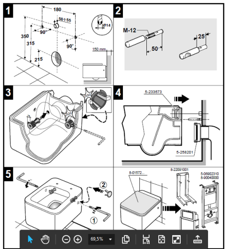 Roca Element fali wc, mély ölítésű 7346577000