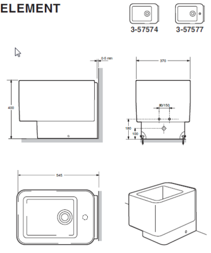 Roca Element álló bidé csaplyukkal 7357577000