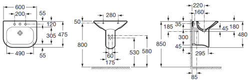 Roca Nexo 60x47,5 cm mosdó 7327641000 (A327641000)