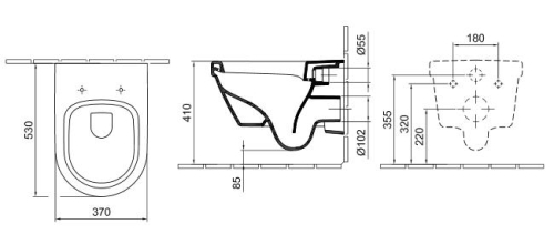 Alföldi Formo mélyöblítésű fali wc 7060 10 01