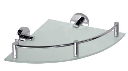 Sapho OMEGA 23x25 cm sarok üvegpolc, króm (104202162) XR605