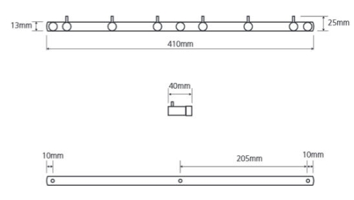 Bemeta OMEGA Fogas, 41 cm, króm (104606112) XR206