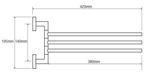 Bemeta OMEGA törölközőtartó mozgatható 40cm, króm (104204112) XR407