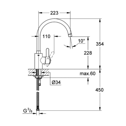 Grohe Eurosmart Cosmopolitan mosogató csaptelep 32843 00E (3284300E)