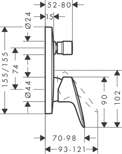 Hansgrohe Logis falsík alatti színkészlet beépítőtesttel SZP-HG10 (71405000, 01800180)