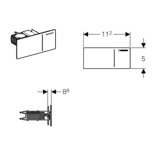 Geberit Sigma70 barna nyomólap kétmennyiséges öblítés távvezérlő Sigma 12 cm 115.630.SQ.1