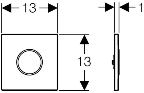 Geberit Sigma10 automata vizelde vezérlés, infravörös, elemes szálcsiszolt / fényes króm / szálcsiszolt rozsdamentes acél 116.035.SN.1