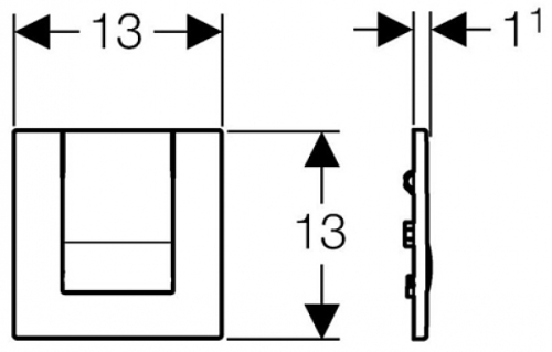 Geberit Tango pneumatikus vizelde vezérlés, matt króm 116.014.46.1