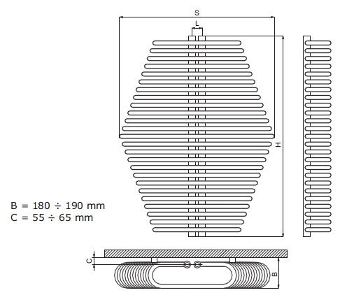 Radeco DIAMANTES design fűrdőszobai radiátor (990 W, 990x700 mm)