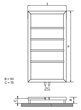 Radeco FRAGIL CHROM design fűrdőszobai csőradiátor (220 W, króm, 850x435 mm)