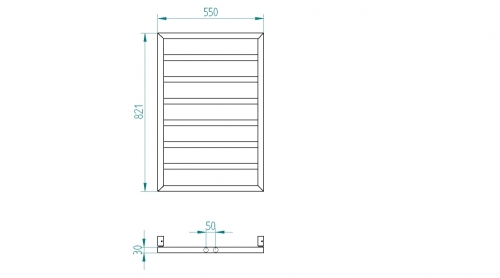 Radeco LOFT 2 design fűrdőszobai csőradiátor (520 W, 1160x550 mm)