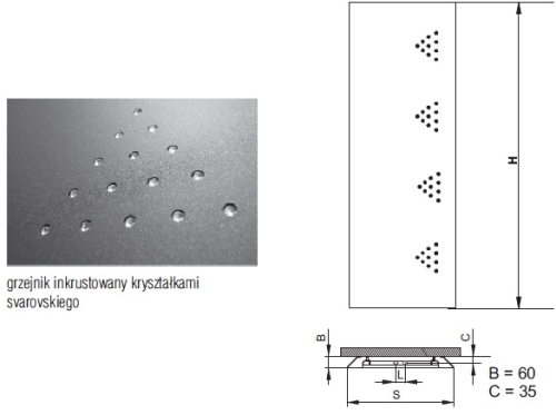 Radeco MERLIN design fűrdőszobai radiátor (1040 W, szürke, 1600x560 mm)