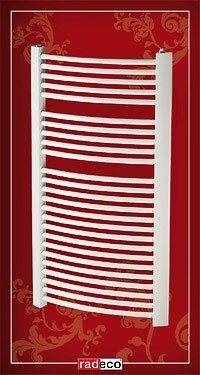 Radeco AT2-600/L íves típusú törölközőszárítós csőradiátor (530 W, fehér, 680x676 mm)