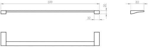 Sapho GLAMOUR törölközőtartó 600x82mm, króm (572160)