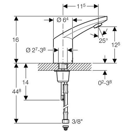 Geberit 185 automata mosdócsaptelep belső keverővel, elemes 116.245.21.1