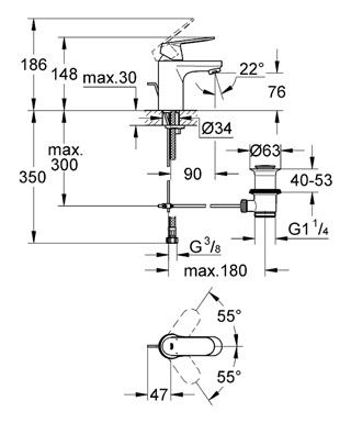 Grohe Eurosmart Cosmopolitan egykaros mosdócsaptelep 32825 00E (3282500E)