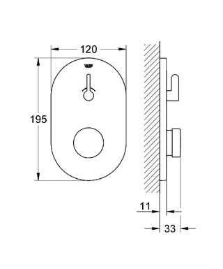 Grohe Eurosmart Cosmopolitan S önelzáró, keverős zuhanycsaptelep 36321 000 (36321000)