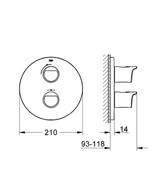 Grohe Grohtherm 2000 falsík alatti termosztátos zuhanycsaptelep 19354 001 (19354001)