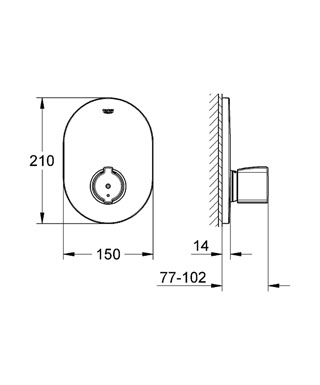 Grohe Grohtherm 3000 Cosmopolitan falba épített központi termosztát 19469 000 (19469000)