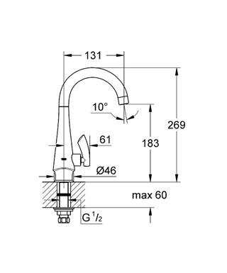 Grohe K4 Pillar mosogató csaptelep 30004 000 (30004000)