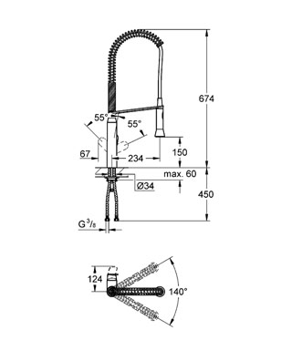 Grohe K7 egykaros mosogató csaptelep 1/2