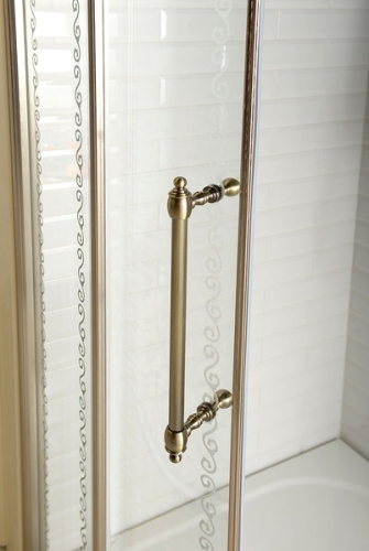 Sapho ANTIQUE 130 cm-es zuhanyajtó, eltolható ajtós, bronz (GQ4213)