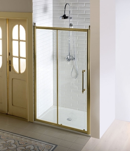 Sapho ANTIQUE 130 cm-es zuhanyajtó, eltolható ajtós, bronz (GQ4213)