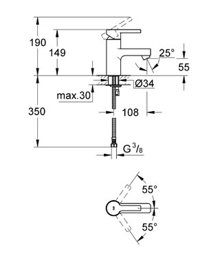 Grohe Lineare egykaros mosdócsaptelep sima testtel 23106 000 (23106000)