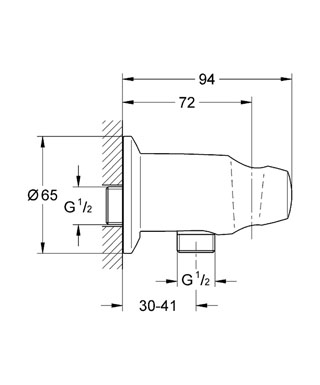 Grohe Movario fali csatlakozó könyök, 1/2