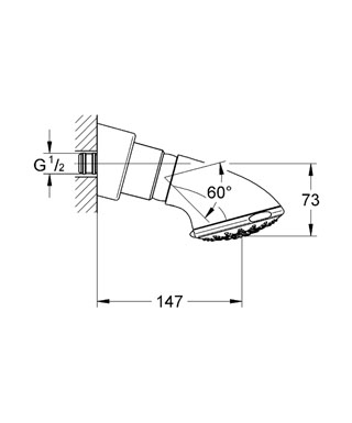 Grohe Movario Five fejzuhany, 1/2
