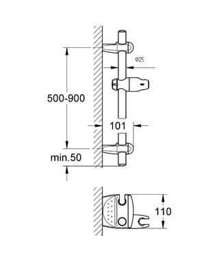 Grohe Movario zuhanyrúd, 900 mm 28398 000 (28398000)
