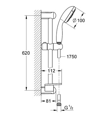 Grohe Tempesta ÚJ zuhanygarnitúra IV 9,5 liter/perc 28436 001 (28436001)