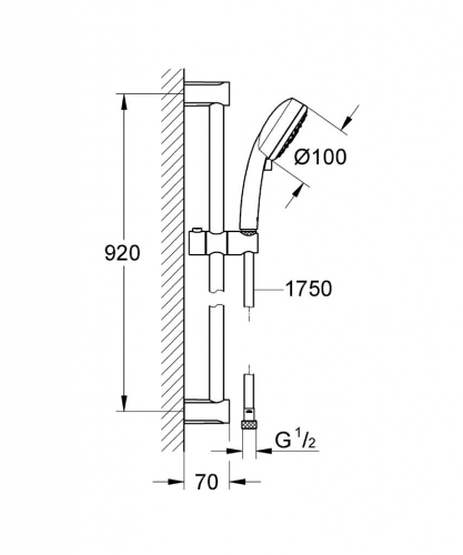 Grohe Tempesta ÚJ Cosmopolitan zuhanygarnitúra IV 90 cm-es zuhanyrúddal 27790 001 (27790001)