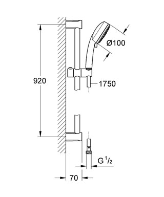 Grohe Tempesta ÚJ Cosmopolitan zuhanygarnitúra III 90 cm-es zuhanyrúddal 27789 001 (27789001)