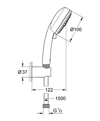 Grohe Tempesta ÚJ Cosmopolitan zuhanygarnitúra III 9,5 liter/perc 27588 001 (27588001)