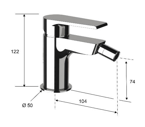 Sapho KAI bidet csaptelep leeresztő nélkül, króm (KA03)