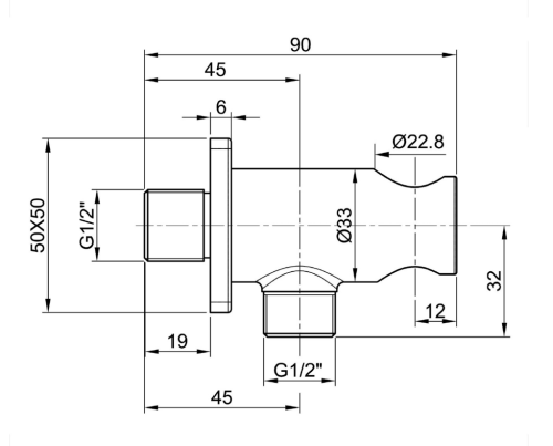 Sapho MINIMAL fali csatlakozó kézizuhany tartóval, inox MI035