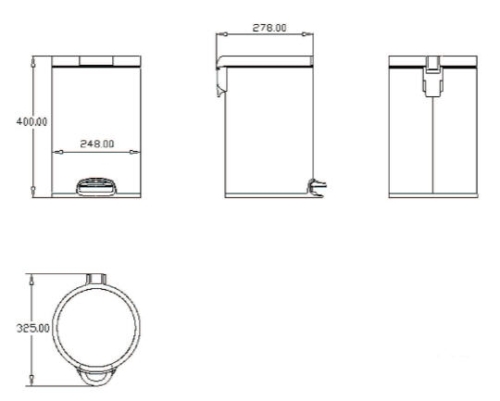Sapho ARTISTIC pedálos szemetes 12l, Soft Close, bézs (DR12C)