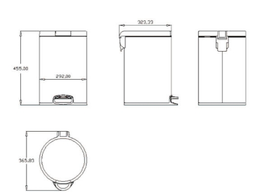 Sapho ARTISTIC pedálos szemetes 20l, Soft Close, fehér (DR20W)