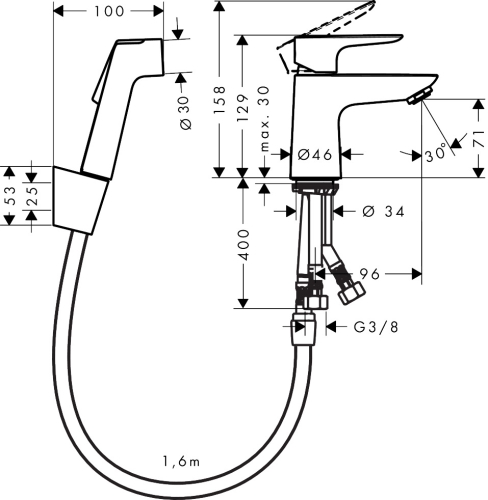 Hansgrohe Talis E egykaros bidészett 71729 000 (71729000)