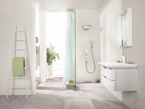 Hansgrohe ShowerSelect Glas termosztátos falsík alatti highflow termosztát színkészlet, fehér/króm 15735 400 (15735400)