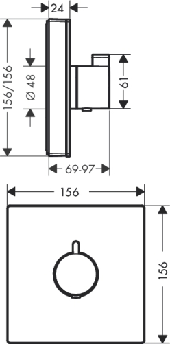 Hansgrohe ShowerSelect Glas termosztátos falsík alatti termosztátos csaptelep fehér/króm 15734 400 (15734400)