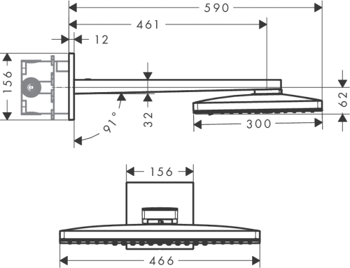 Hansgrohe Rainmaker Select 460 3jet fejzuhany zuhanykarral fehér/króm 24007 400 (24007400)