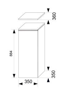 Jika Pure Középmagas szekrény, 1 ajtó, 1 polc, balos, fehér H4559311745001 (4.5593.1.174.500.1)