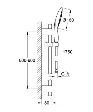 Grohe Power&Soul zuhanygarnitúra 9,5 l/perc 27750 000 (27750000)